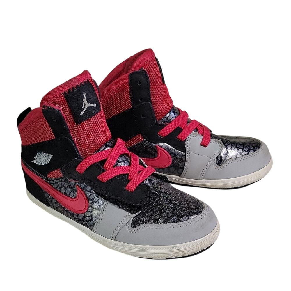 Nike Air Jordan 1 Skinny High GS Dark Grey Legion Red Sneakers Toddler Size 9C